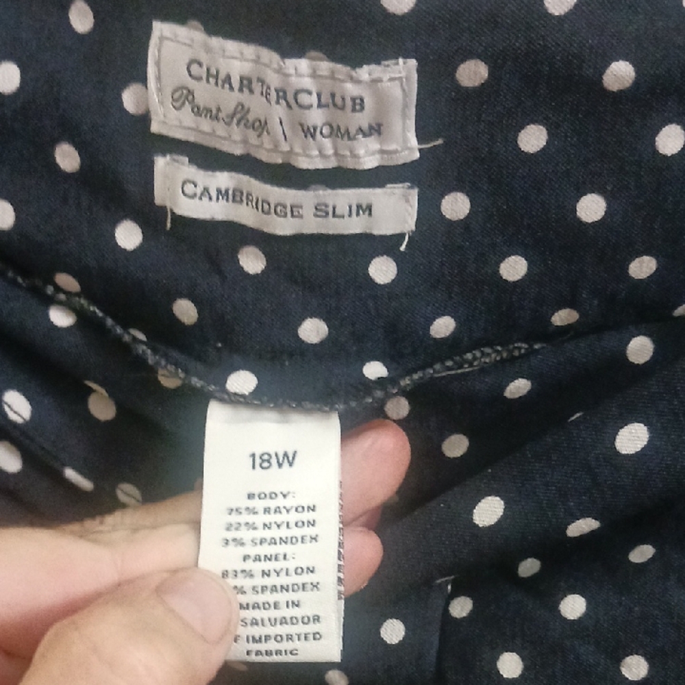 Charter Club Navy Polka Dot Capris - Picture 9 of 9